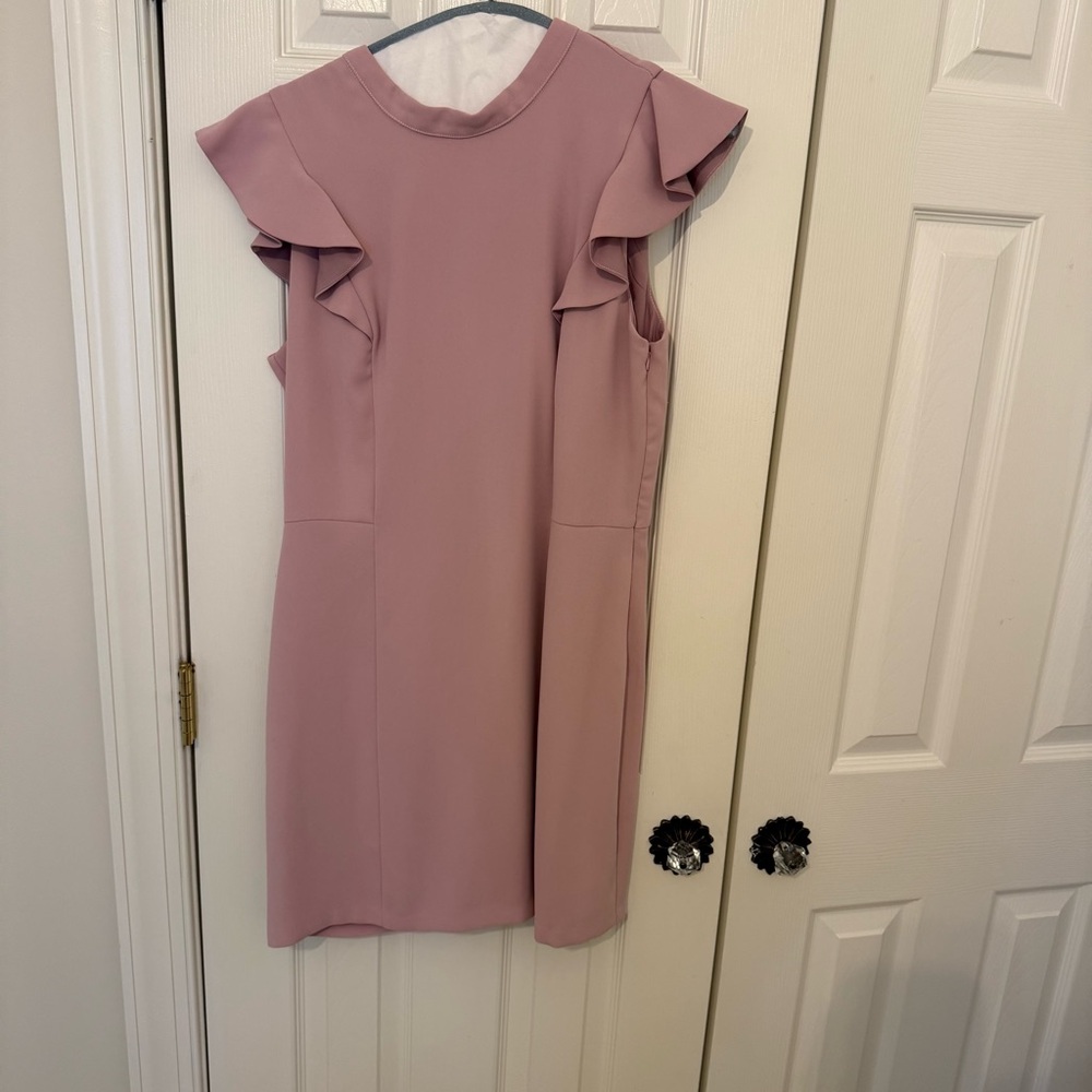 Adelyn Rae Mauve Ruffle Sleeve Mini Dress - Picture 2 of 4